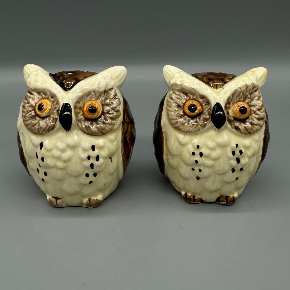 Vintage Owl Salt and Pepper Shakers
